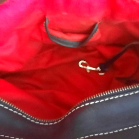 Vintage Dooney & Bourke Satchel Cloth and leather bag - Picture 5 of 5